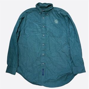 University of Oregon Ducks Button Up Shirt size Medium Green & Yellow